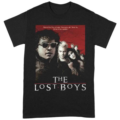 The Lost Boys Het Lost Boys Unisex volwassen noodlijdende poster T-shirt L rood/zwart