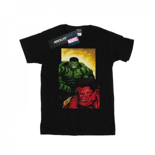 Marvel Boys rode Hulk versus groene Hulk T-shirt 5-6 Years zwart
