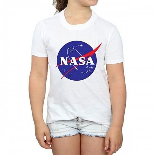 NASA Katoenen T-shirt met -insignia-logo voor meisjes 12-13 wit
