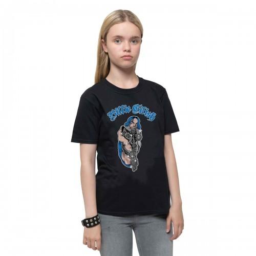 Billie Eilish kinder/kinder bling glitter katoenen T-shirt 13-14 wit