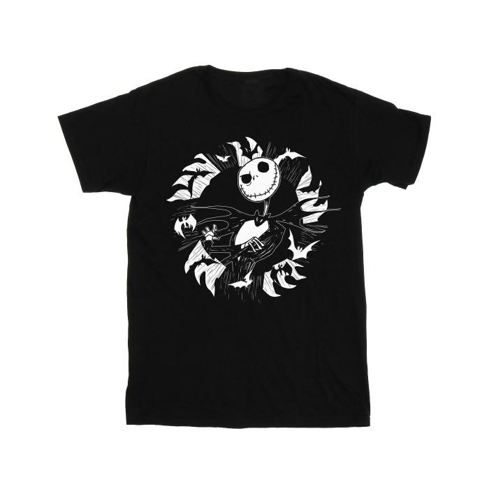 Disney Girls Nightmare Before Christmas Jack Bat Circle katoenen T-shirt 9-11 Years zwart