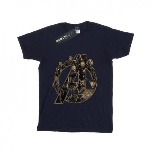 Marvel Girls Avengers Infinity War -logo katoenen T-shirt 5-6 Years wit