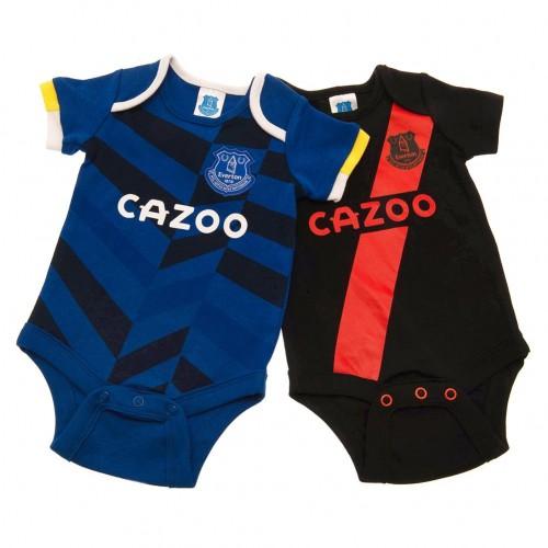 Everton FC babysponserbodysuit (Pak van 2) 0-3 Months zwart/blauw