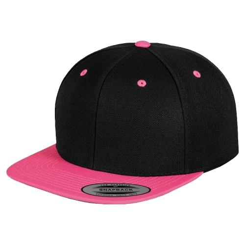 Yupoong Heren De klassieke premium tweekleurige snapback-pet One Size roze/zwart