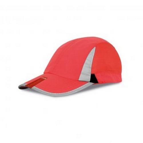 Spiro unisex sport-baseballpet met 2 panelen One size zwart/rood