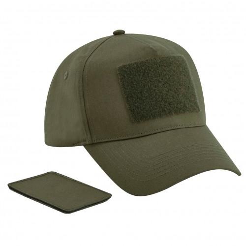 Beechfield Unisex volwassen verwijderbare baseballpet met patch One Size grijs