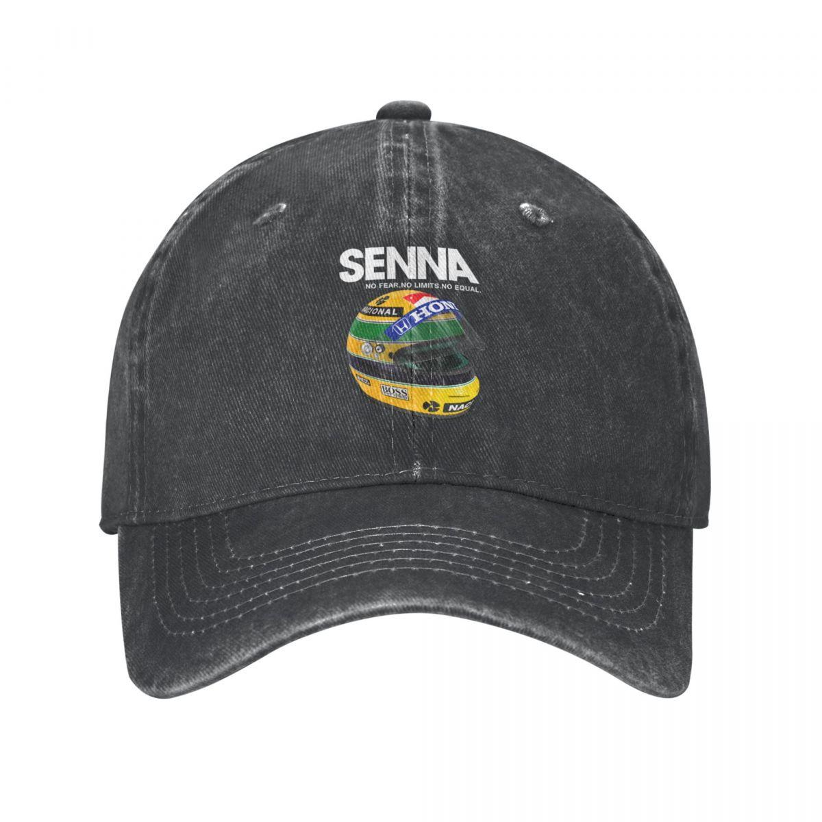 91421224MABN1UXM5T Hip Hop Wash Ayrton Senna Helm Raceauto Paardenstaart Baseballpet Papa Zomer Snapback Hoed Casquette One Size