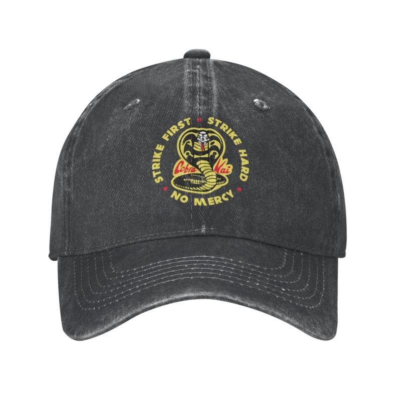 91610103MAC303Y57G Gepersonaliseerde katoenen Cobra Kai Strike First Cobra Logo Baseball Cap Dames Unisex Verstelbaar De Karate Dad Hat Outdoor Adult Baseball Cap