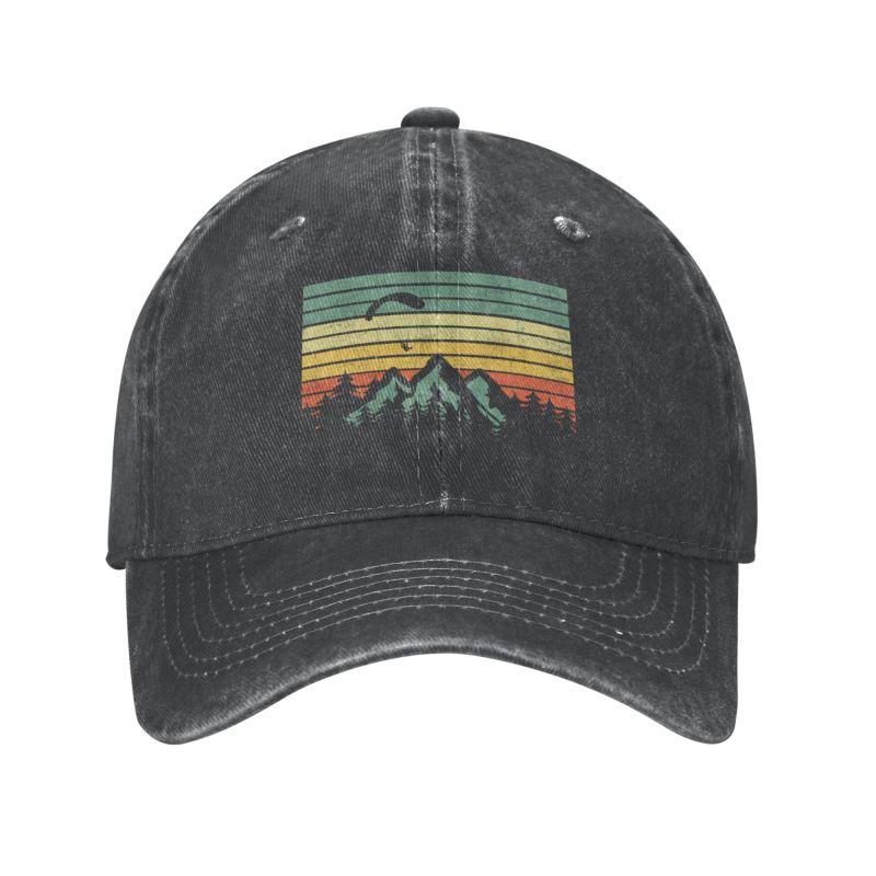 91610103MAC303Y57G Paraglider zeilt over bergen Baseballpet voor unisex vrouwen Verstelbaar cadeau voor paragliders Paramotorliefhebber Vaderhoed Prestaties Adult Baseball Cap