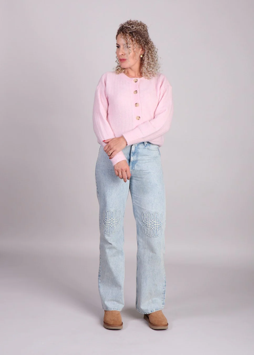 Homage to Denim Licht straight leg jeans embroidery details