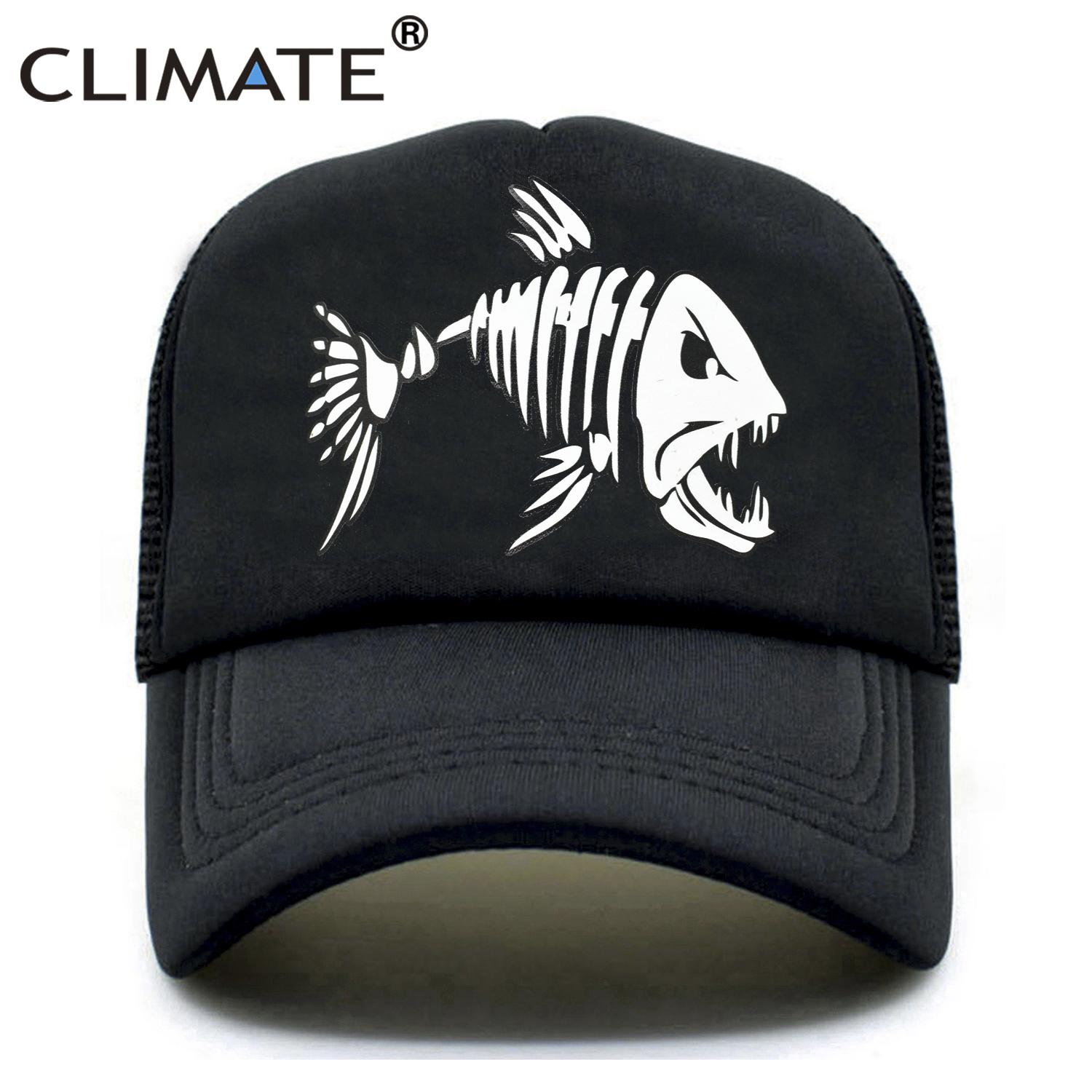 91440604MAC1QTP34F CLIMATE Fishbone Trucker Cap Unisex Fishing Skeleton Fish Bone Cap HipHop Baseball Caps Summer Fisher Unisex Mesh Caps Hoed voor Unisex Adult 55to58cm Head