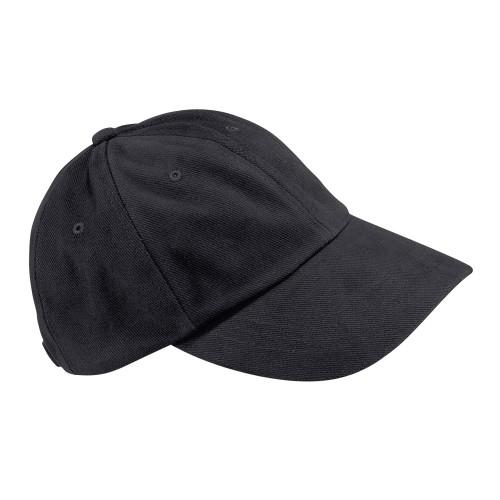 Beechfield unisex volwassen zwaar geborsteld katoen laag profiel pet One Size zwart
