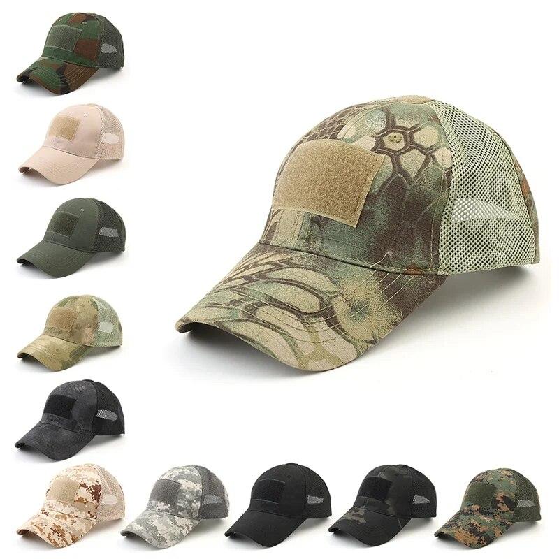 Sunnyway Outdoor ademend mesh honkbalpet camouflage hoed sport verstelbare pet camouflage kampeerpet