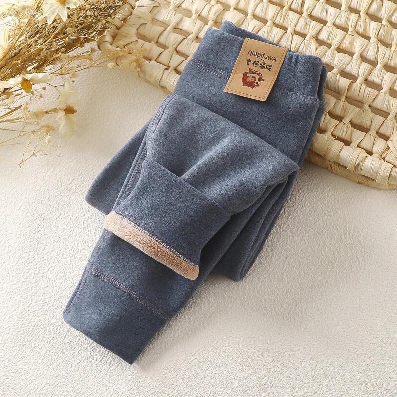 YOUULAR Nieuwe Winter Kinderen Fleece Warm Render Broek voor Jongens Meisjes Dikke Fluwelen Leggings Kinderen Baby Basis Broek Verdikte Broek 18-24M