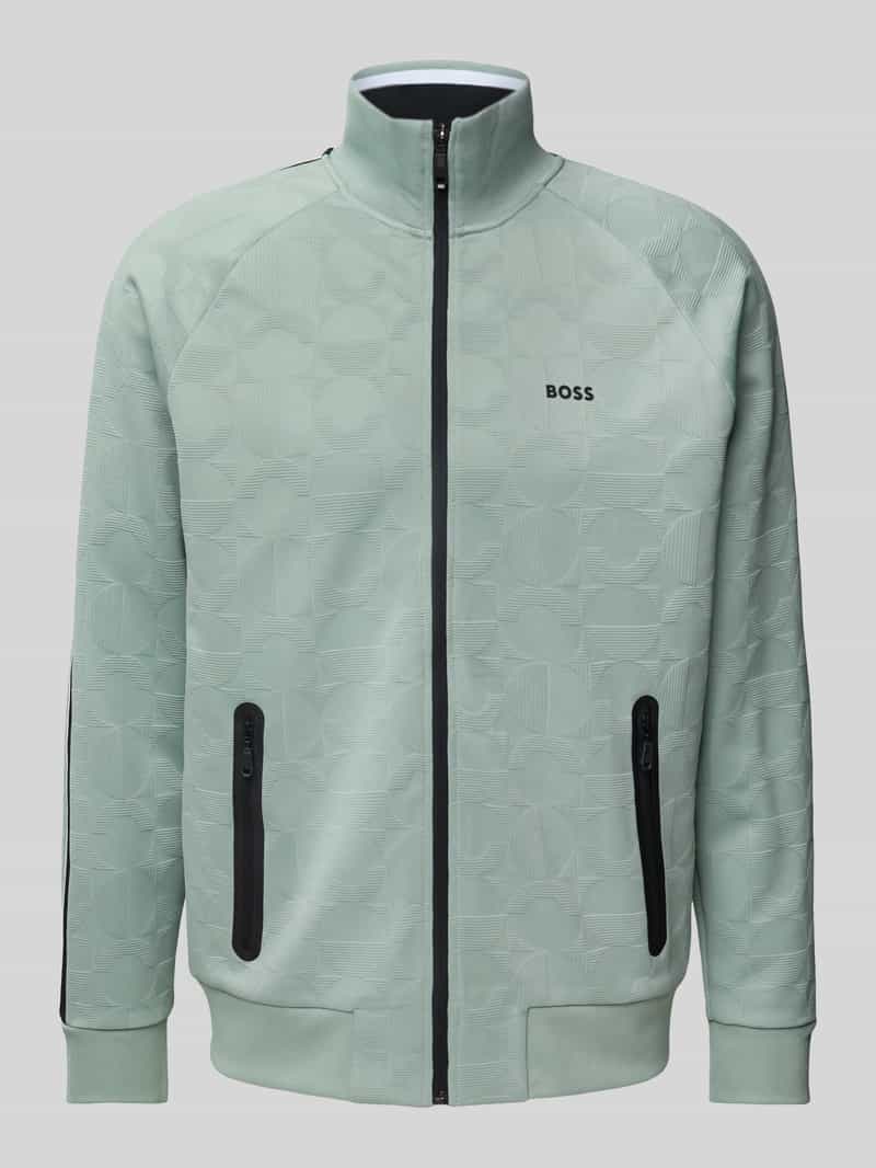 BOSS GREEN Sweatvest Skarley Strip met een subtiel patroon