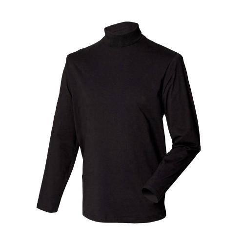 Henbury Katoenrijke top/sweatshirt met lange mouwen voor heren L zwart