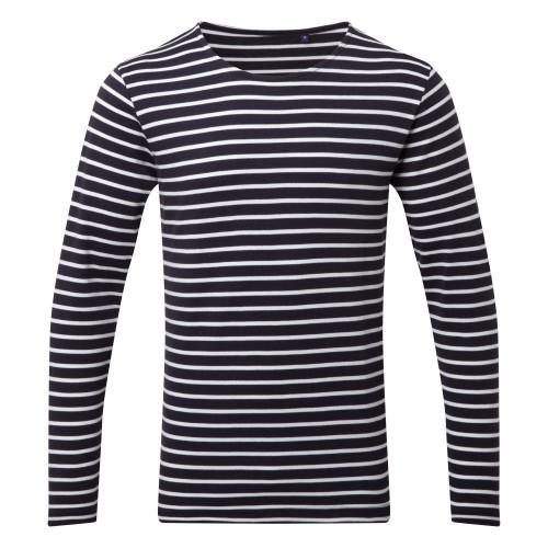 Asquith & Fox Heren Mariniere Coastal T-shirt met lange mouwen L wit/Vloot
