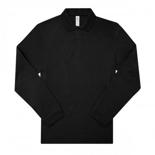 B&C Heren My-poloshirt met lange mouwen L koningsblauwe kleur