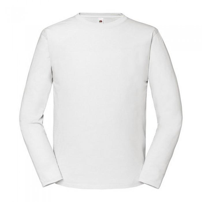 Fruit Of The Loom Heren iconisch premium T-shirt met lange mouwen S wit