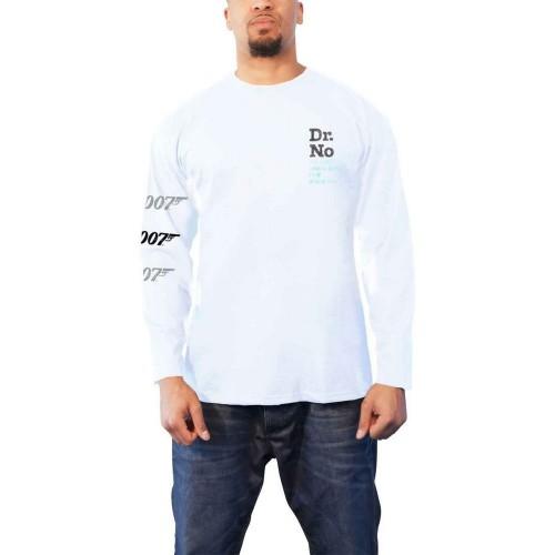 James Bond Unisex volwassen Dr No katoen T-shirt met lange mouwen XXL wit