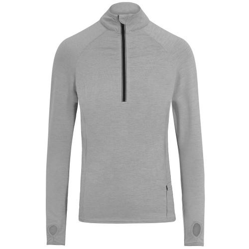 Awdis Cool-Flex top met lange mouwen en halve rits voor heren S zilver/grijs