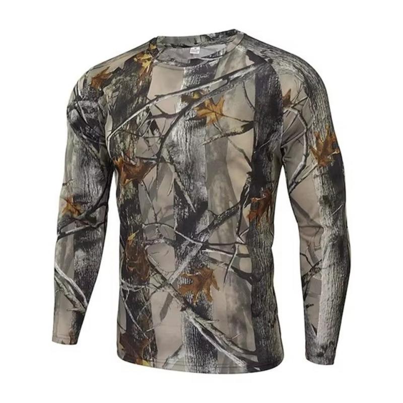 HerSight 3D bedrukt T-shirt Camouflage T-shirt Camo Lange mouw Lente Herfst Ultralicht Ademend Snel drogend Outdoor Top S