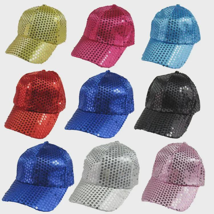 CrossCart Koreaanse ouder-kind baseballpet met pailletten voor kinderdagverblijven en podiumoptredens hemelsblauwe kleur