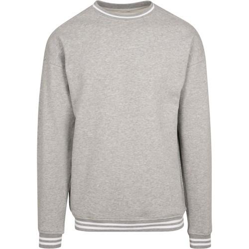 Build Your Brand Mens College Crew Neck Sweat L zwart/wit