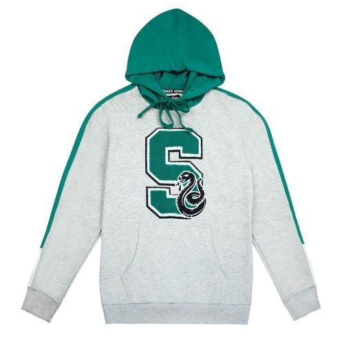 Harry Potter Unisex Slytherin S Patch Hoodie L groen/grijs