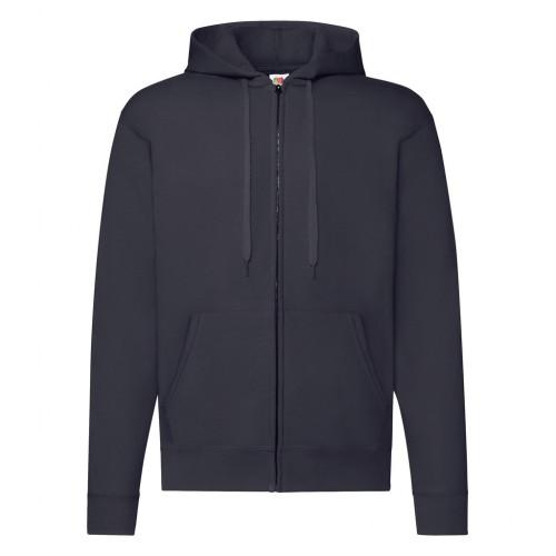 Fruit Of The Loom Klassieke herenhoodie met rits XXL marineblauwe kleur