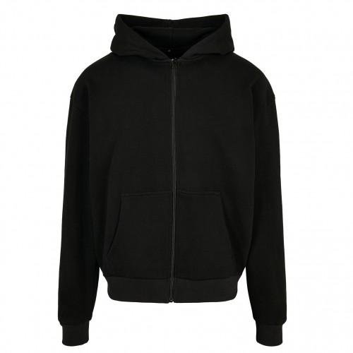 Build Your Brand Heren ultrazware hoodie met volledige ritssluiting XXL zwart