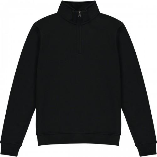 Kustom Kit Heren sweatshirt met kwartrits L donkergrijze kleur