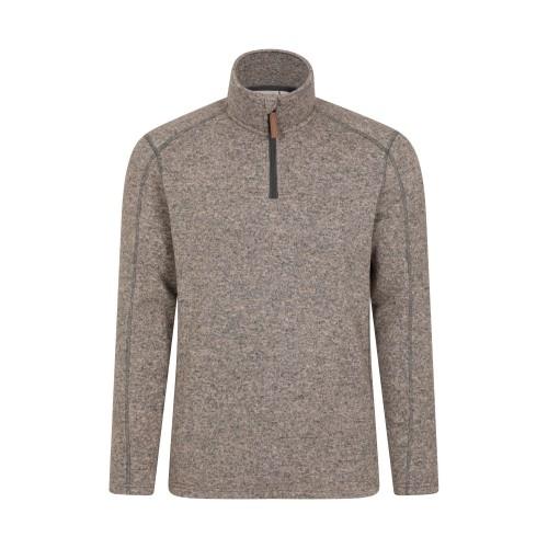 Pertemba FR - Apparel Mountain Warehouse Heren Idris II fleecetop met halve rits S beige