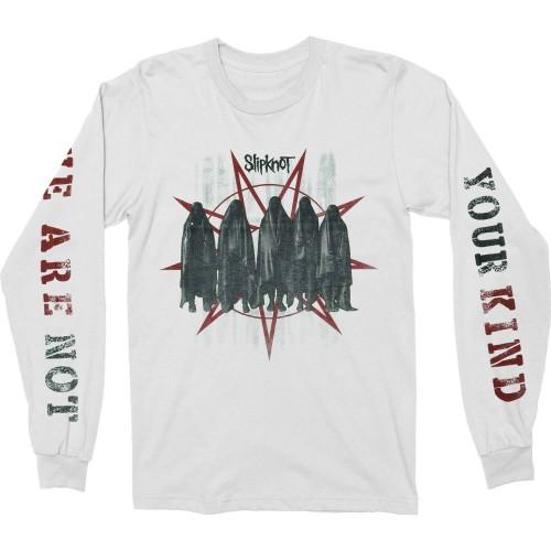 Slipknot T-shirt met lange mouwen, uniseks, gehulde groep voor volwassenen L wit