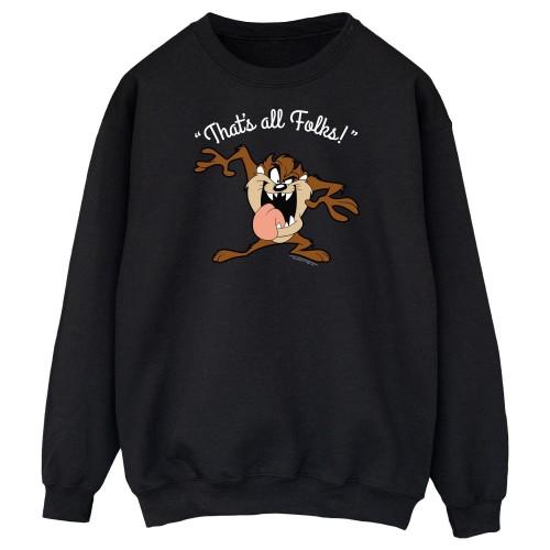 Looney Tunes Heren That's All Folks Taz-sweatshirt L zwart