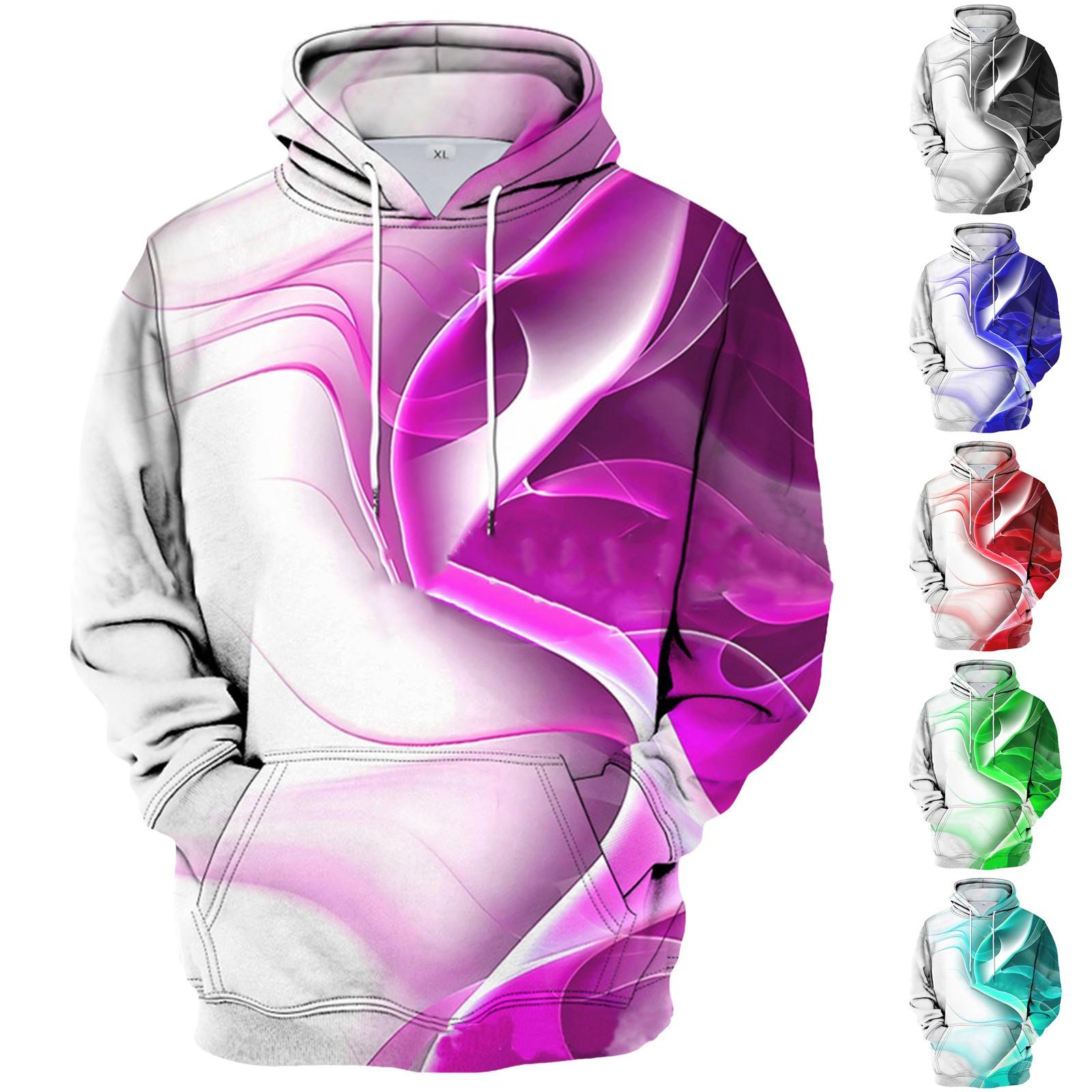 Ren Bag Los bedrukt sweatshirt met capuchon voor heren Casual mode-sportsweatshirt voor heren XXL zwart