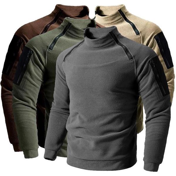 NIUBI Supermarket Mode Wintertrui Heren Wandelen Kamperen Jagen Warme Truien Slim Fit Warme Fleece Ritsen Pullover Heren Klassieke Trui S