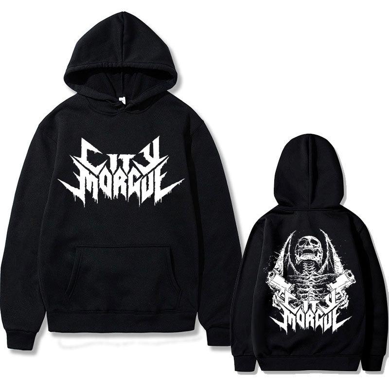 TENJINGE Trendy Rapper Zillakami Sosmula City Morgue Dubbelzijdige Print Hoodie Skelet Grafisch Sweatshirt Mannen Vrouwen Oversized Hip Hop Hoodies XXL