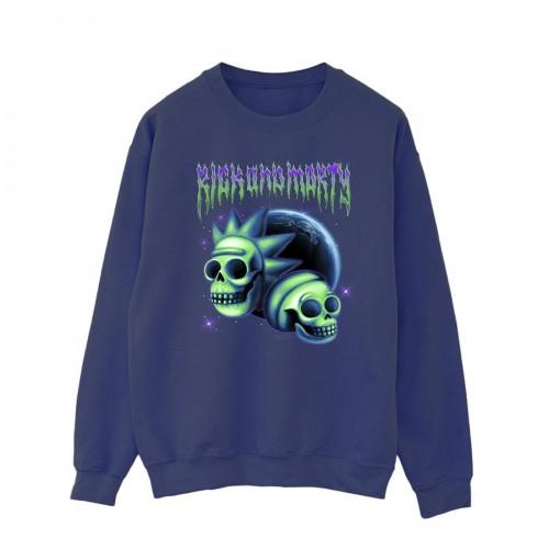 Rick And Morty Rick en Morty heren sweatshirt met ruimteschedel S zwart