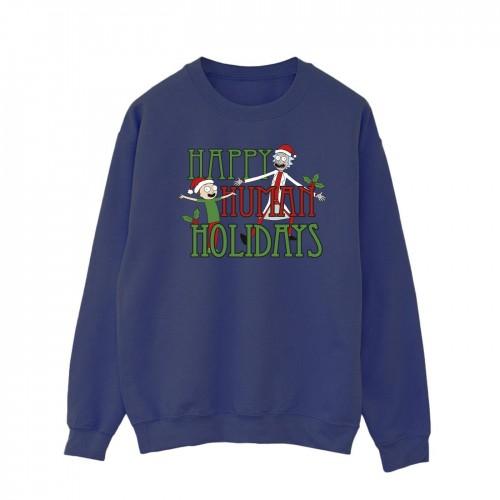 Rick And Morty Rick en Morty Heren Happy Human Holidays-sweatshirt M wit