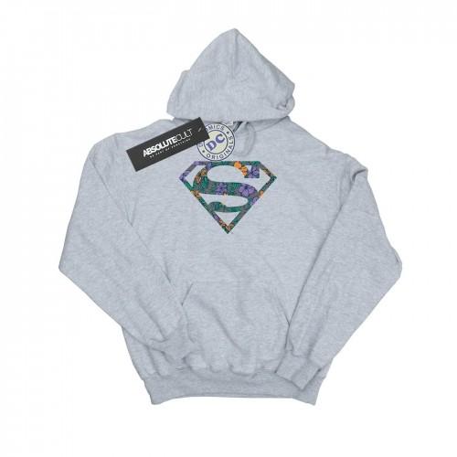 DC Comics Superman bloemenlogo 1 herenhoodie L grijs