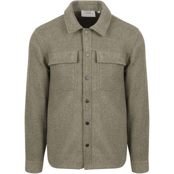 Suitable Sweater  Overshirt Wool Blend Olijfgroen
