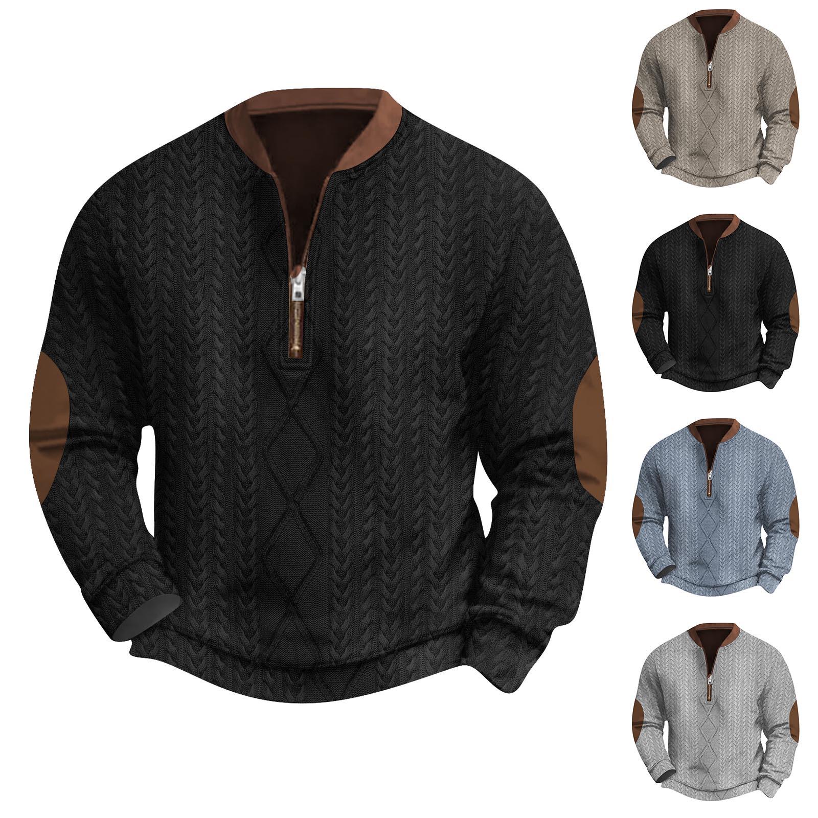 Niubiplus Heren Retro Casual Gradient Bedrukt Sweatshirt L zwart