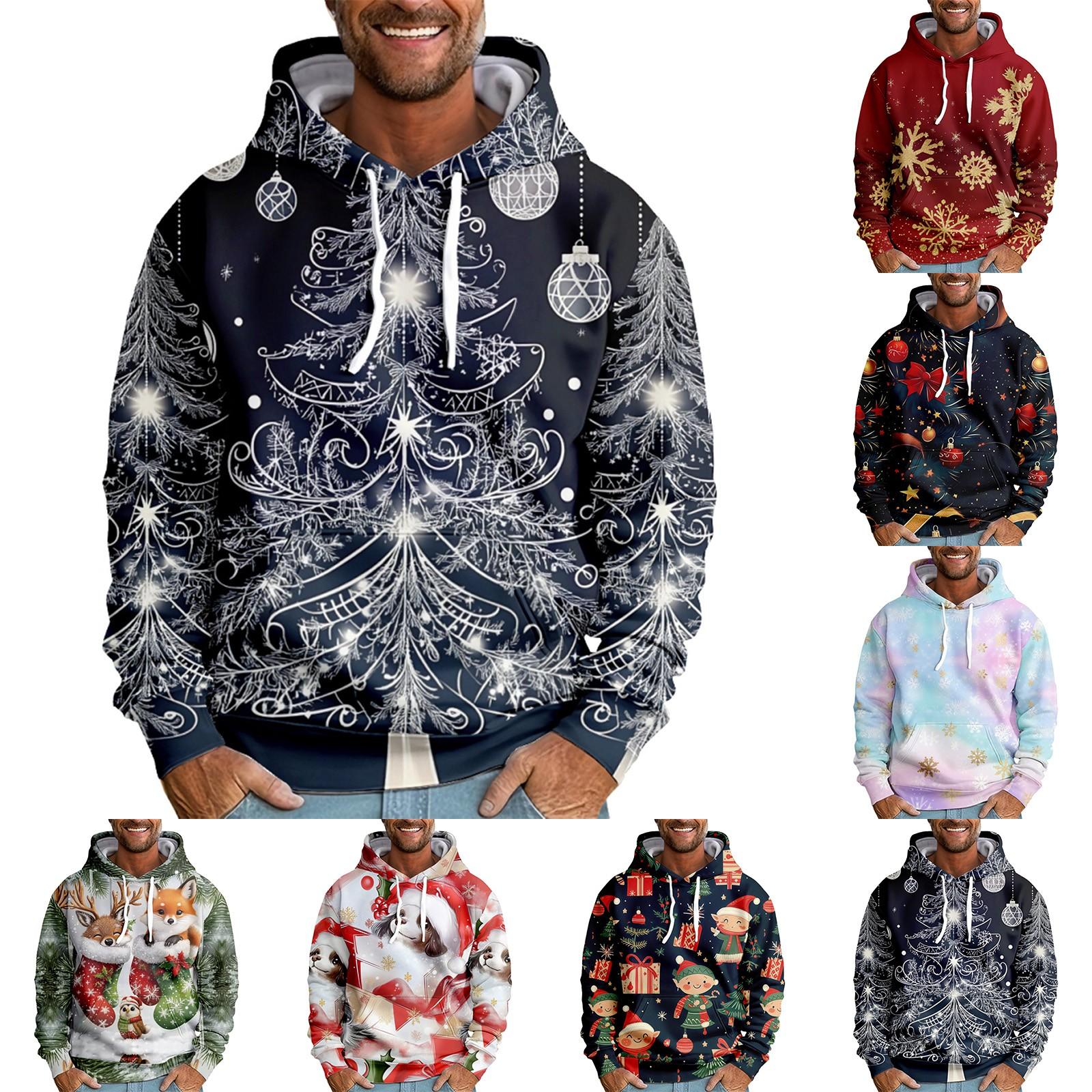 Winnerer Saturn Los bedrukt sweatshirt met capuchon voor heren Casual mode-sportsweatshirt voor heren L donkerblauwe kleur