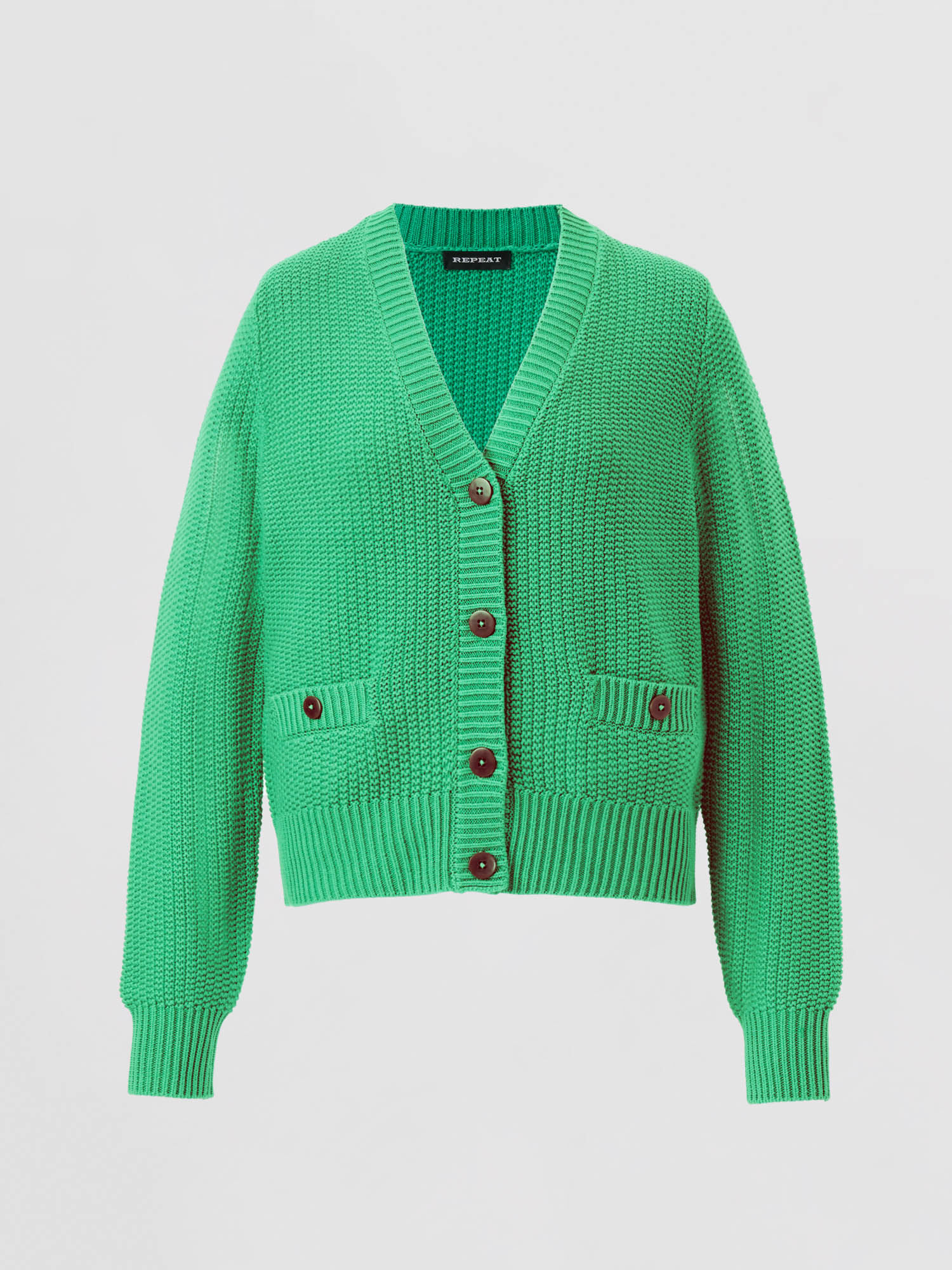 REPEAT cashmere Gebreid vest in zuiver katoen
