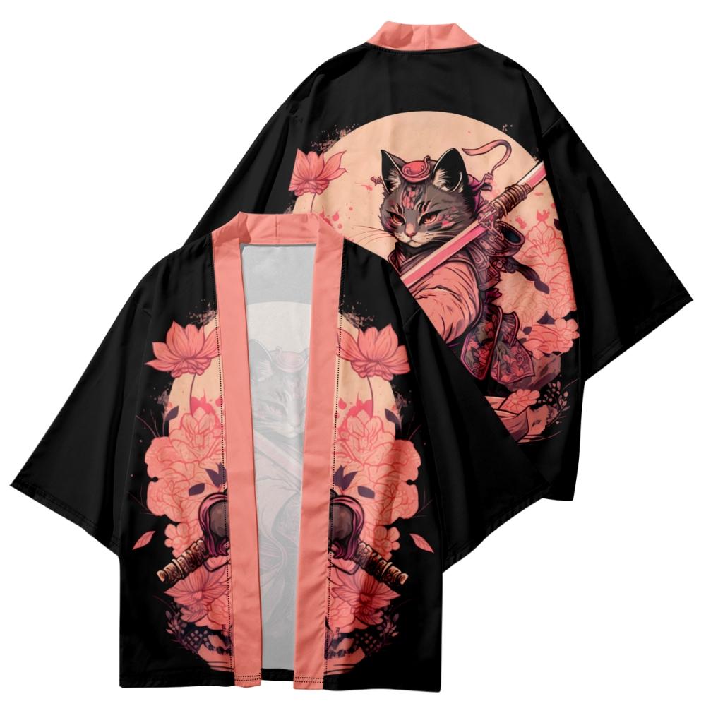 SHIZI Vintage Japanse Samurai Print Kimono Streetwear Mannen Vrouwen Cardigan Haori Harajuku Traditionele Strand Yukata Plus Size XS