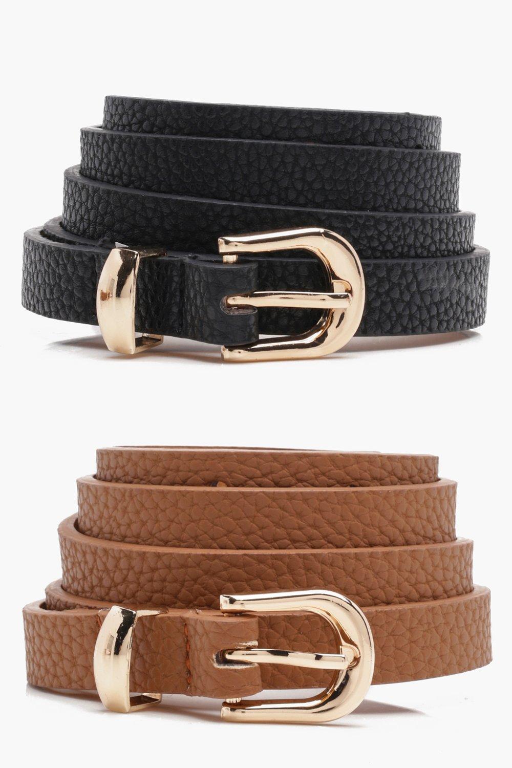 Boohoo Dunne Riemen (2 Stucks), Geelbruin