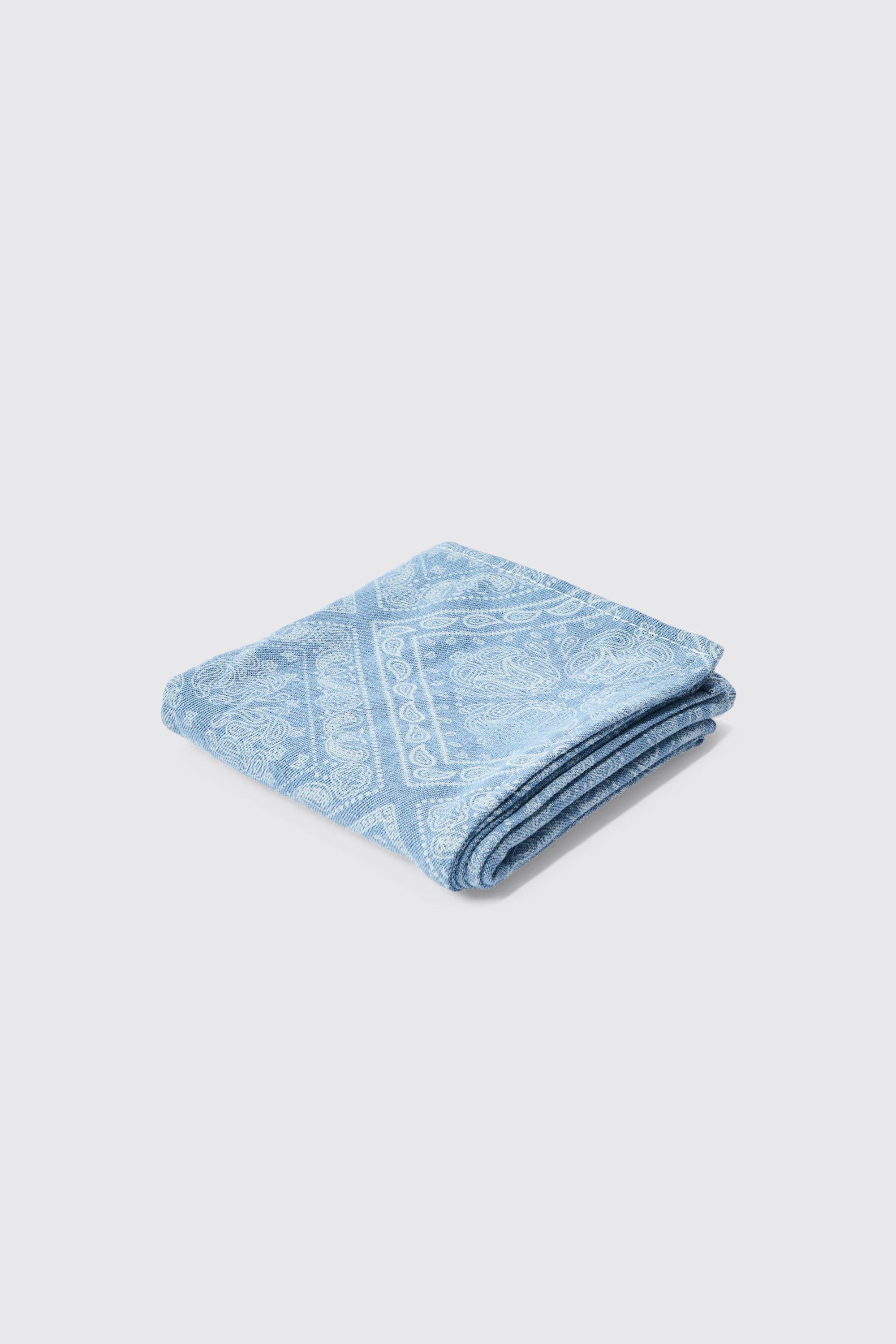 Boohoo Denim Paisley Bandana Print In Blauw, Blue