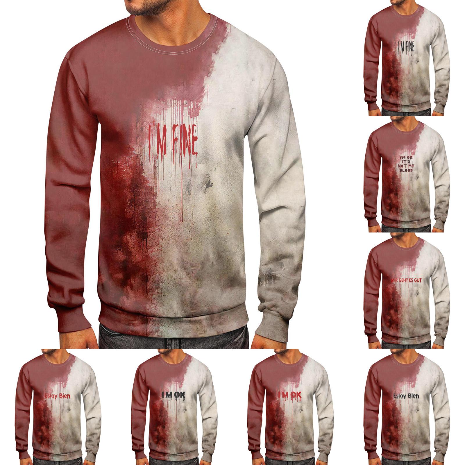 Ximalaya Heren ronde hals tops Heren casual mode lange mouw O hals trui XXXXL cinnaber