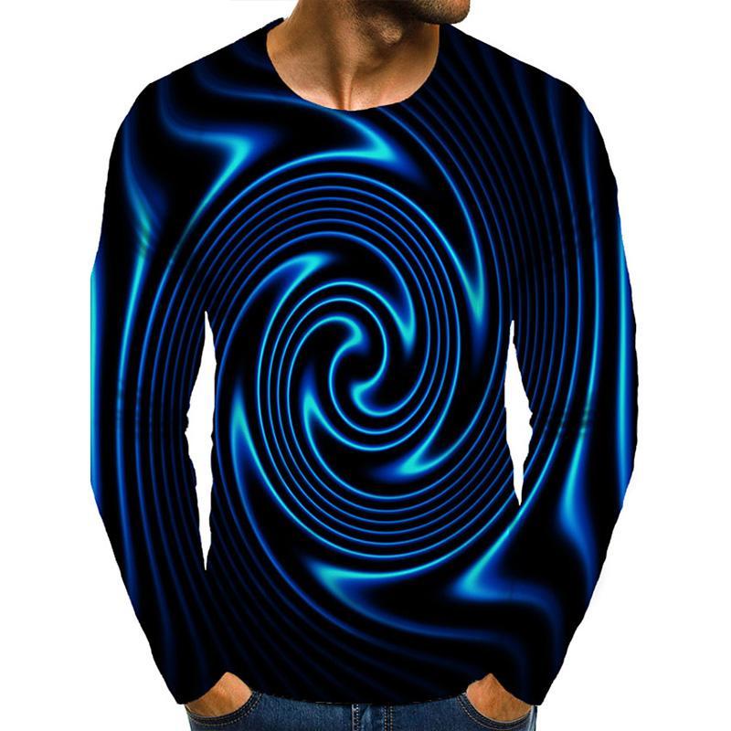 Bobby 2 Grafische optische illusie 3D-geprinte lange mouwen T-shirt Heren Dames Kleding O-hals Casual Comfortabele top Streetwear Losse T-shirt S